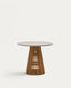 Table ronde d'extérieur Alcaufar en bois de teck et ciment gris Ø 90 cm