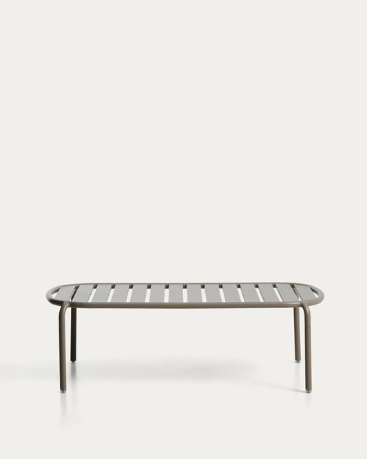 Table basse d’extérieur Joncols en aluminium avec finition peinte taupe Ø 113 x 65 cm