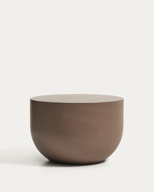 Table basse ronde Garbet en ciment marron Ø 60 cm