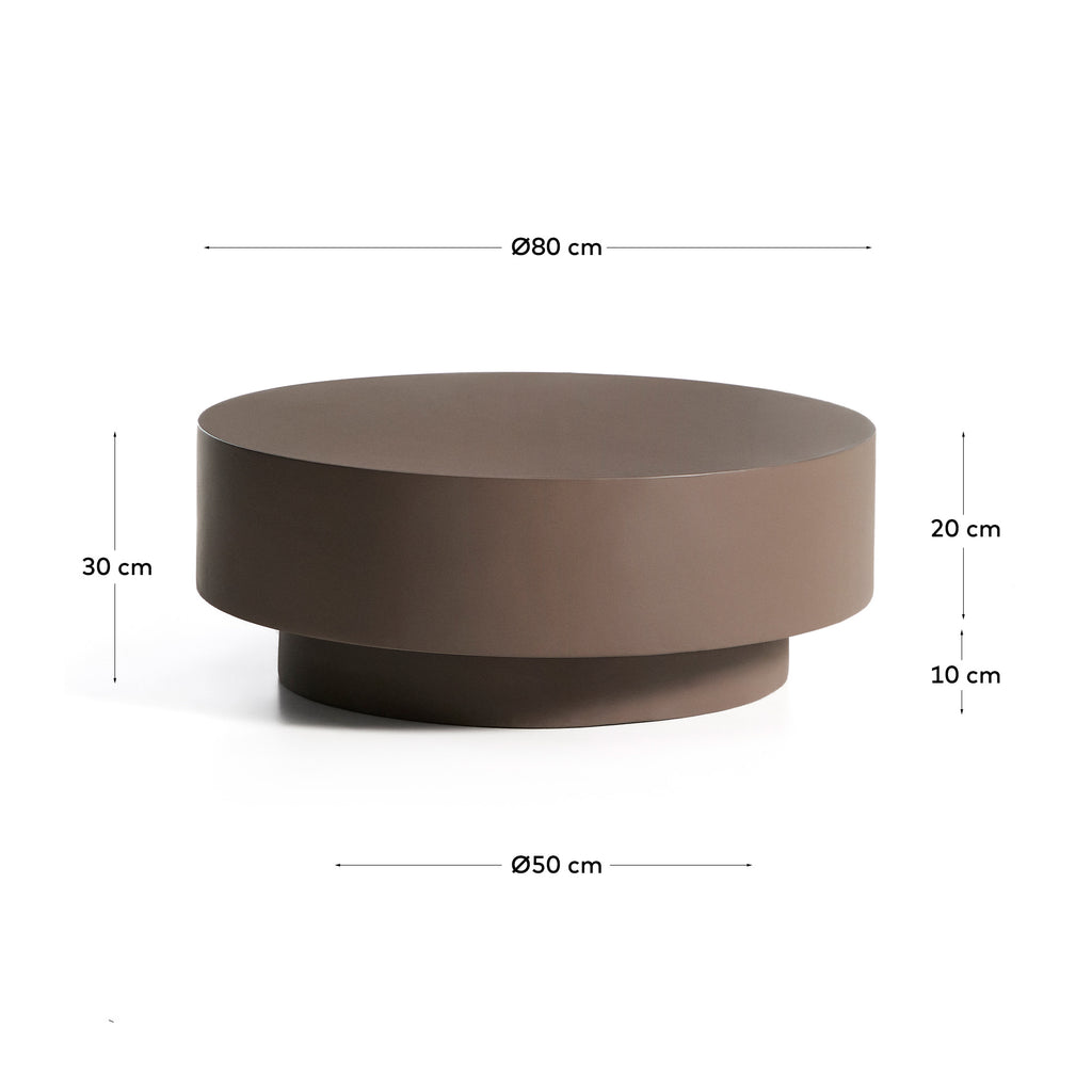Table basse Garbet en ciment marron Ø 80 cm