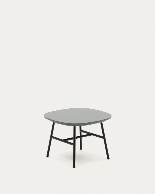 Table d'appoint Bramant en acier finition noire 60 x 60 cm
