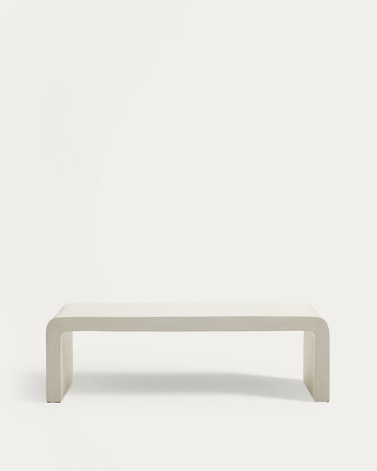 Table basse Aiguablava en ciment blanc 135 x 65 cm