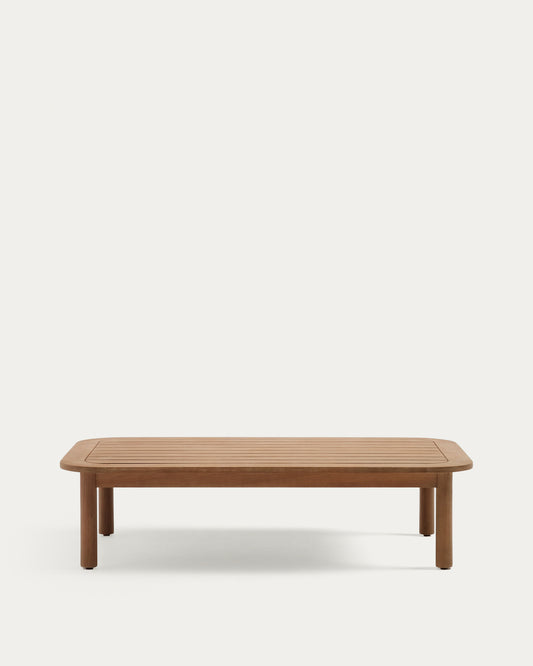 Table basse 100 % d'extérieur Sacova en bois d'eucalyptus 140 x 89 cm