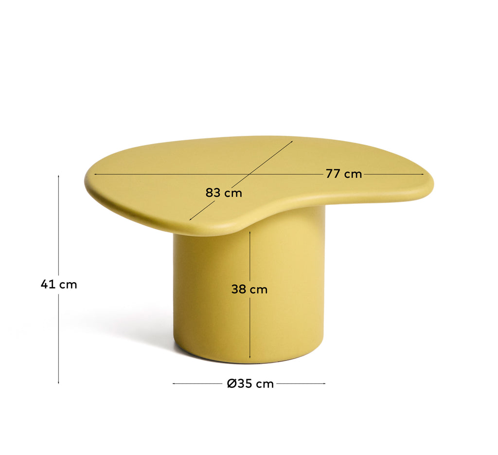 Table basse Macarella en ciment moutarde 83 x 77 cm