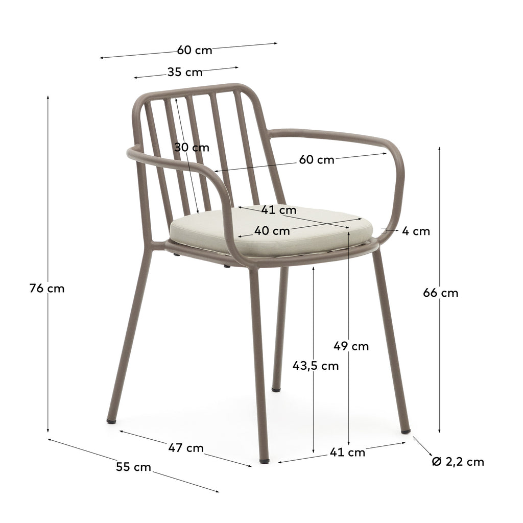 Chaise Bramant en acier finition mauve