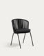 Chaise d'extérieur Saconca en corde et acier galvanisé noire