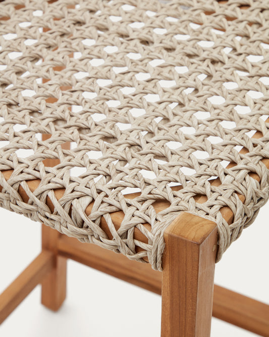 Tabouret Giverola en bois de teck 67,5 cm