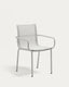 Chaise empilable d’extérieur Galdana en aluminium finition peinte gris clair