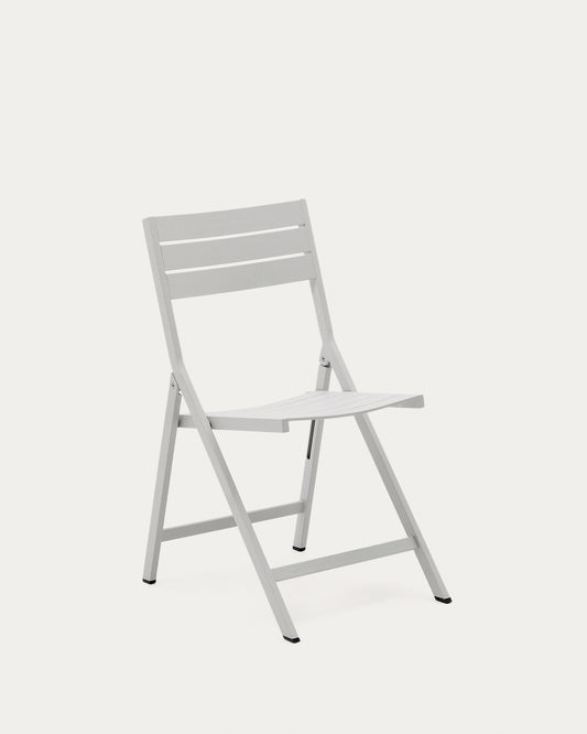 Chaise pliante d'extérieur Torreta en aluminium avec finition gris clair