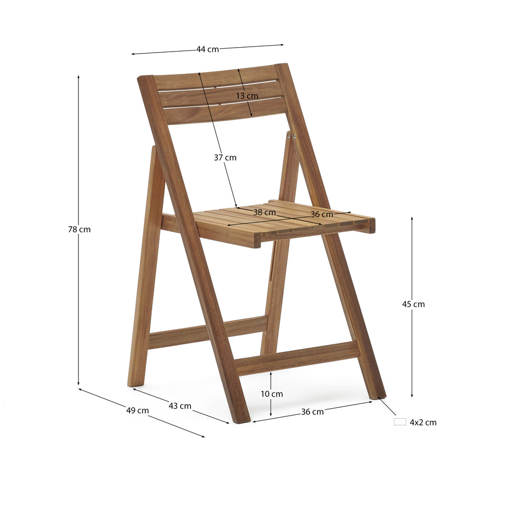 Chaise de jardin pliante Sadirar en bois d'acacia FSC 100 %