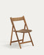 Chaise pliante Dandara bois d' acacia et structure acier avec corde  beige FSC 100 %