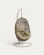 Fauteuil suspendu Florina marron sur pied gris clair