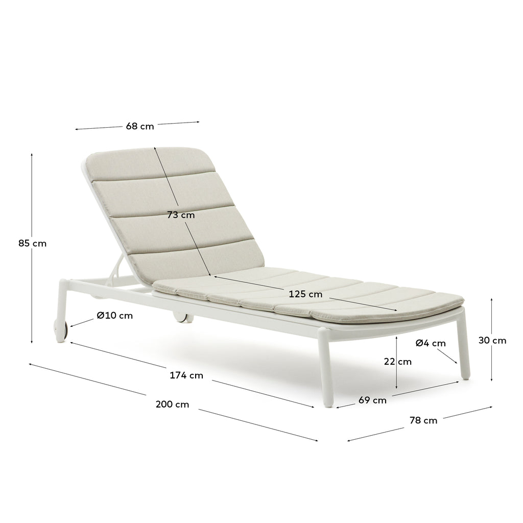 Transat d’extérieur Marcona en aluminium blanc