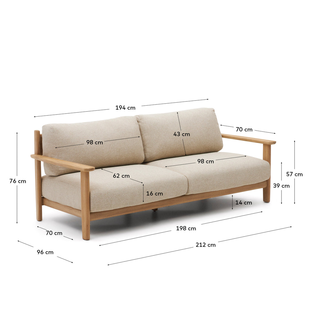Canapé Tirant 3 places en bois de teck 212 cm FSC 100 %