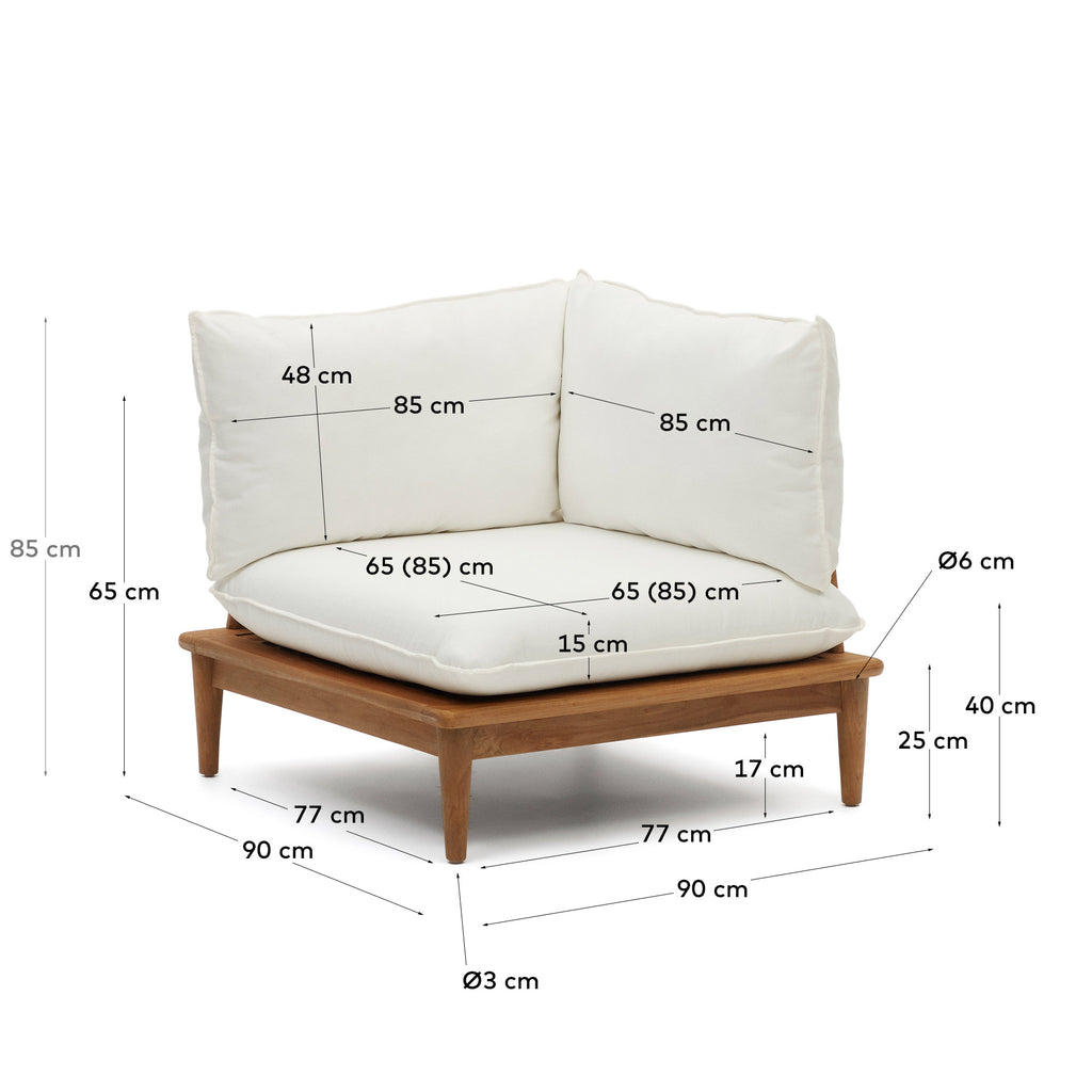 Fauteuil modulable d'angle Portitxol en bois de teck