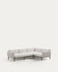 Canapé modulable d’angle 5 places d’extérieur Sorells beige et aluminium vert 276x191,5 cm