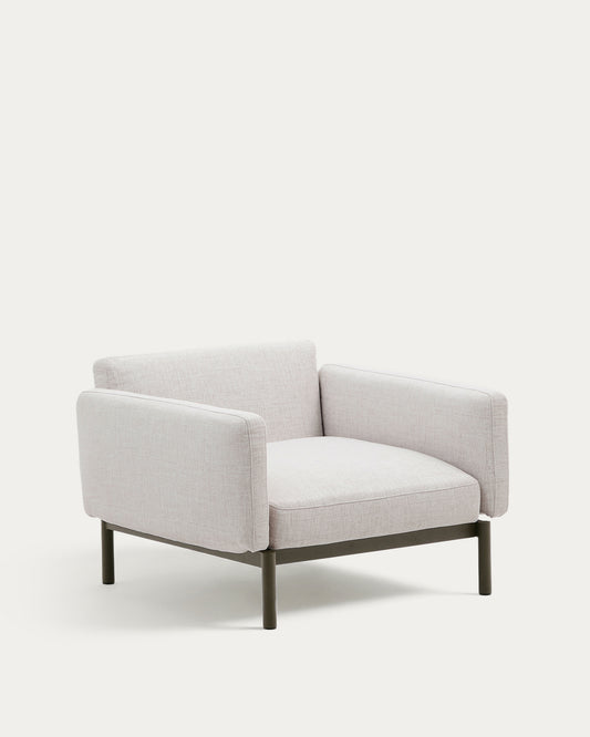 Fauteuil modulable d’extérieur Sorells beige et aluminium vert