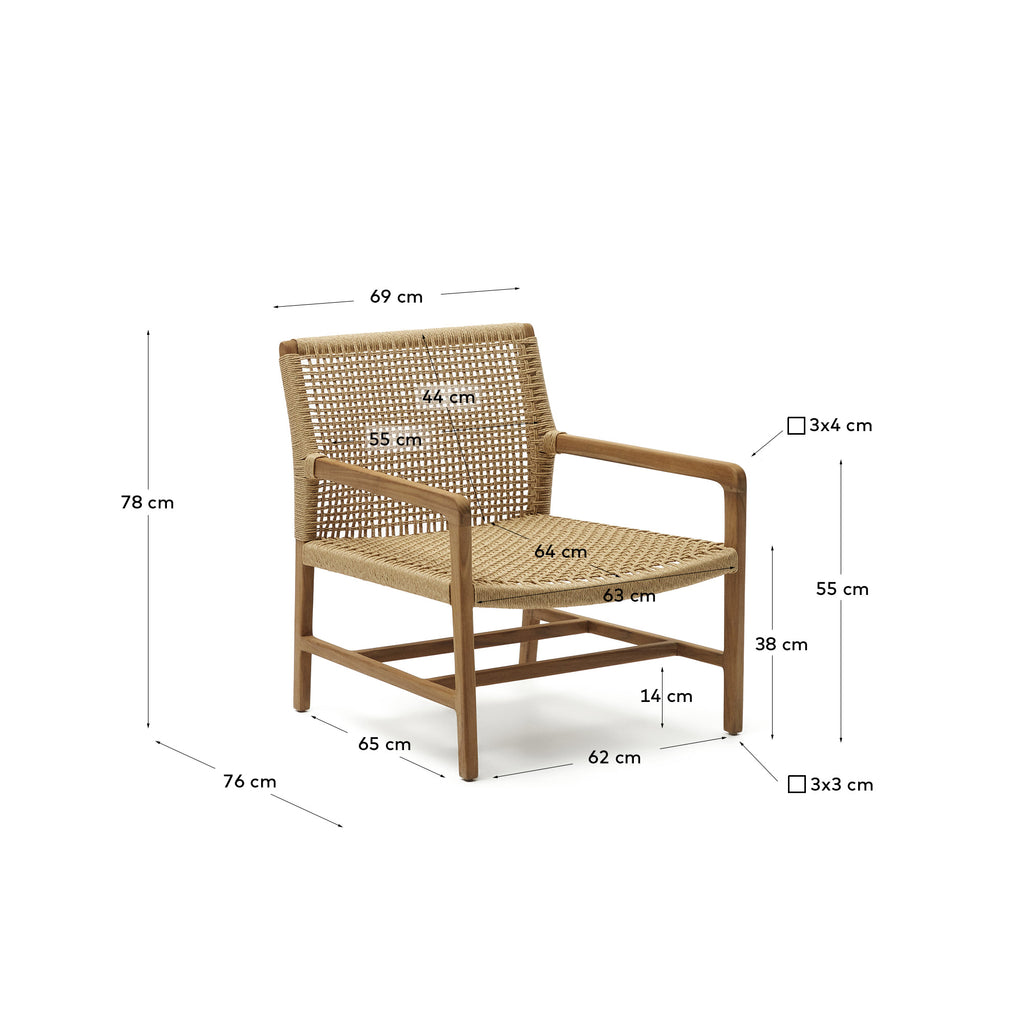 Fauteuil Sabolla en bois de teck