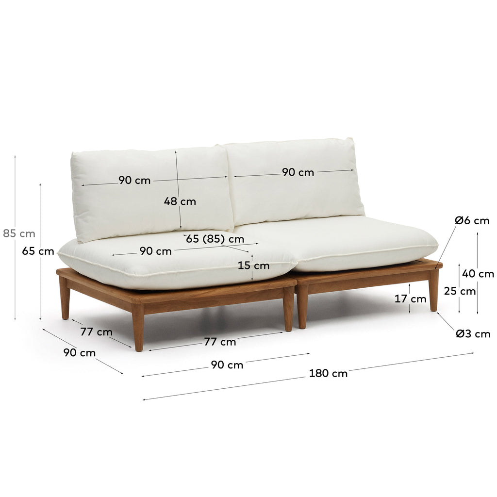 Ensemble Portitxol de 2 fauteuils modulables en bois de teck