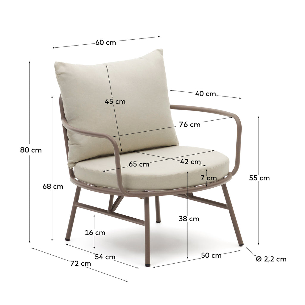 Fauteuil Bramant en acier finition mauve