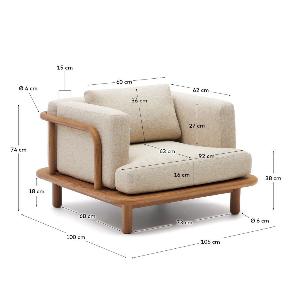 Fauteuil Turqueta en bois de teck FSC 100 %