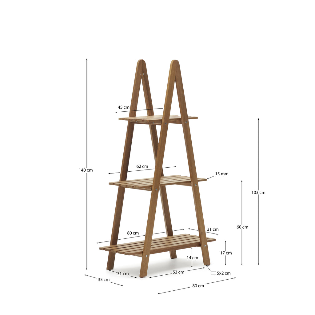 Étagère de jardin Victora en bois d'acacia 80 x 140 cm FSC 100 %