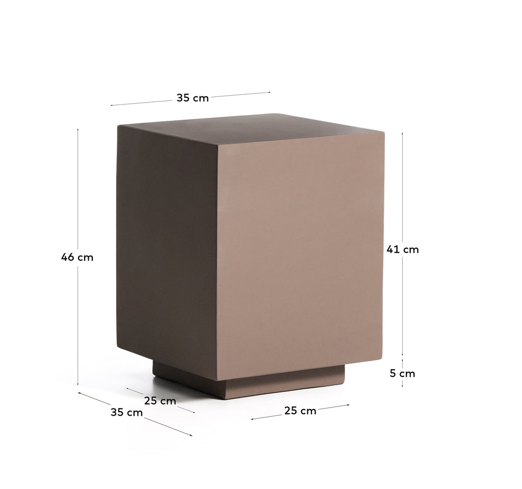 Table auxiliaire Rustella en ciment marron 35 x 35 cm