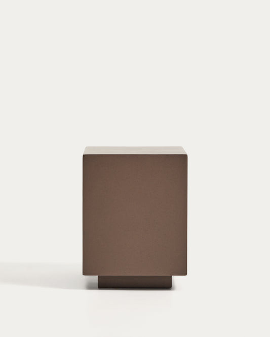 Table auxiliaire Rustella en ciment marron 35 x 35 cm