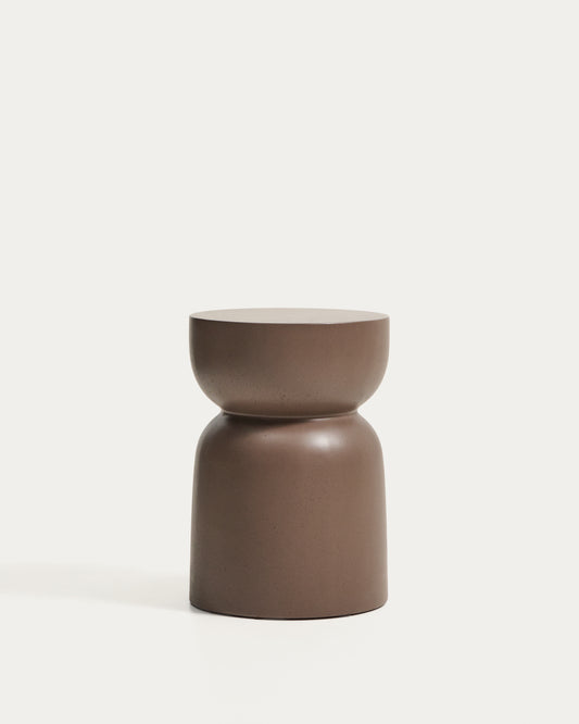 Table auxiliaire Garbet en ciment marron Ø 32 cm