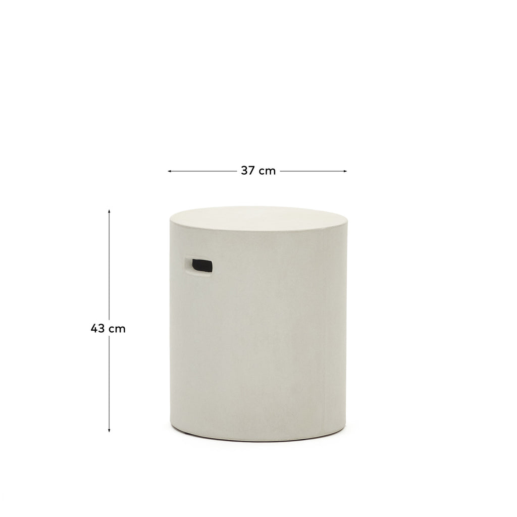Repose-pieds Aiguablava en ciment blanc Ø 37 cm