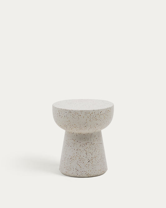 Table d'appoint Pada en terrazzo blanc Ø 40 cm