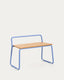 Banc Tinn en placage de frêne et structure en métal bleu 75 cm