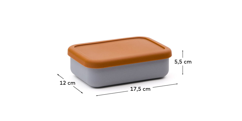 Récipient Lili en silicone orange et bleu