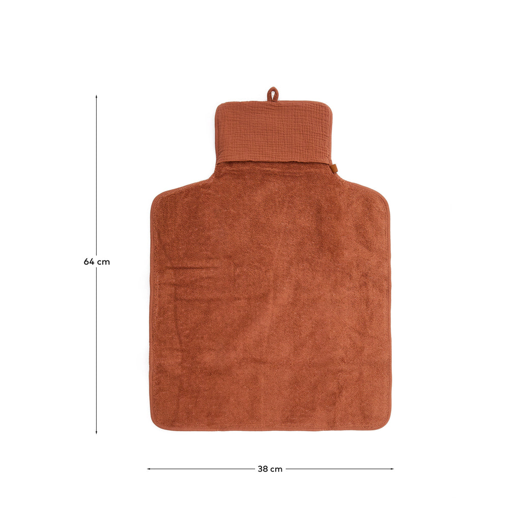 Table à langer portable Olna 100 % coton terracotta
