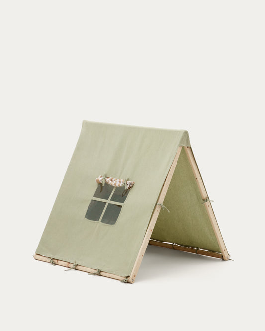 Tente tipi Yanil 100% en coton vert 100 x 90 cm