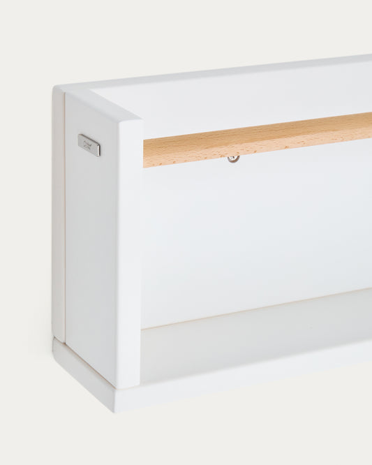 Étagère Shantal en bois de hêtre finition blanche 64 x 20 cm