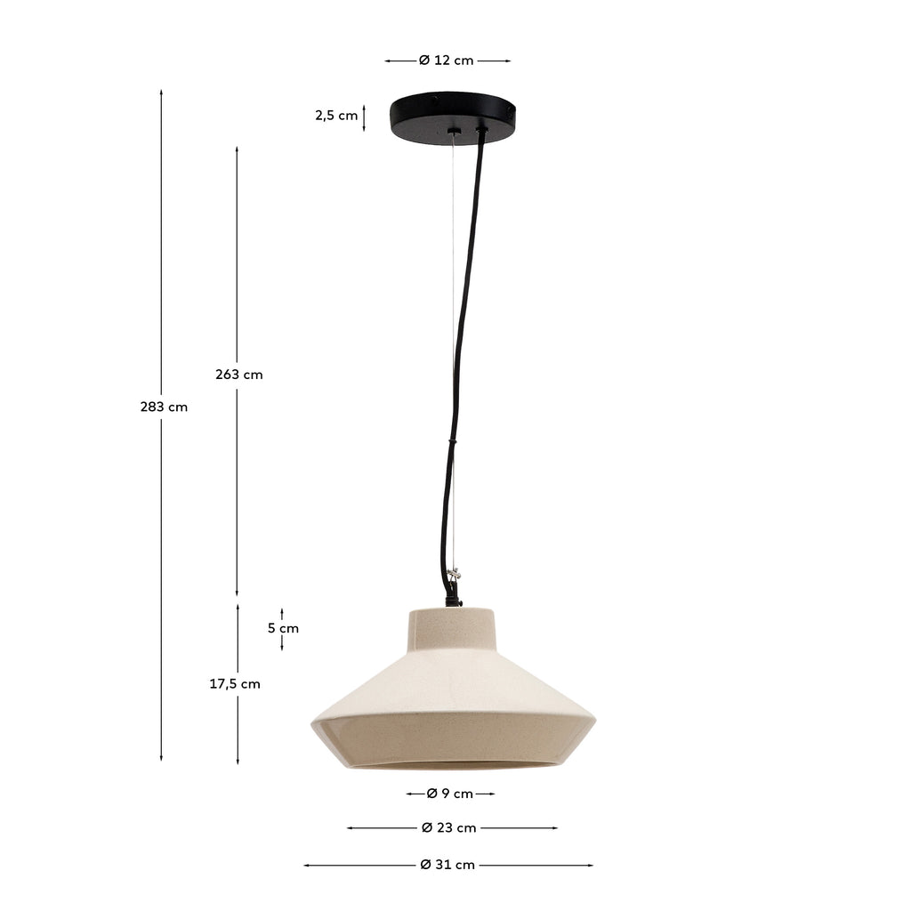 Suspension Portol en céramique beige