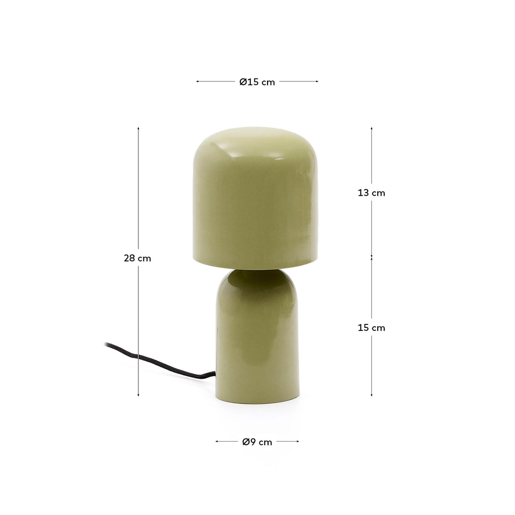 Lampe de table Monze en métal peint vert clair