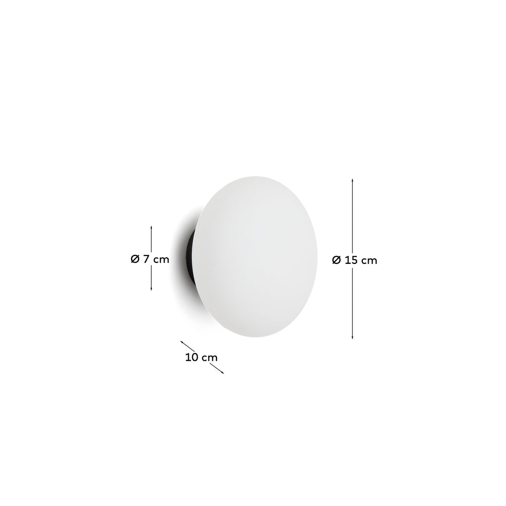 Applique Bamila en verre fumé et nickel Ø 15 cm