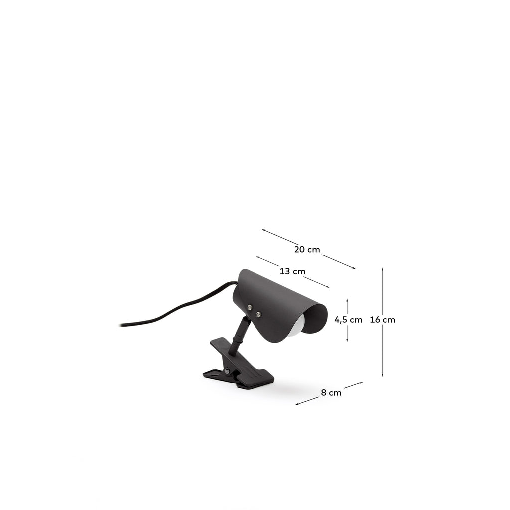 Petite lampe avec pince Jula en métal noir
