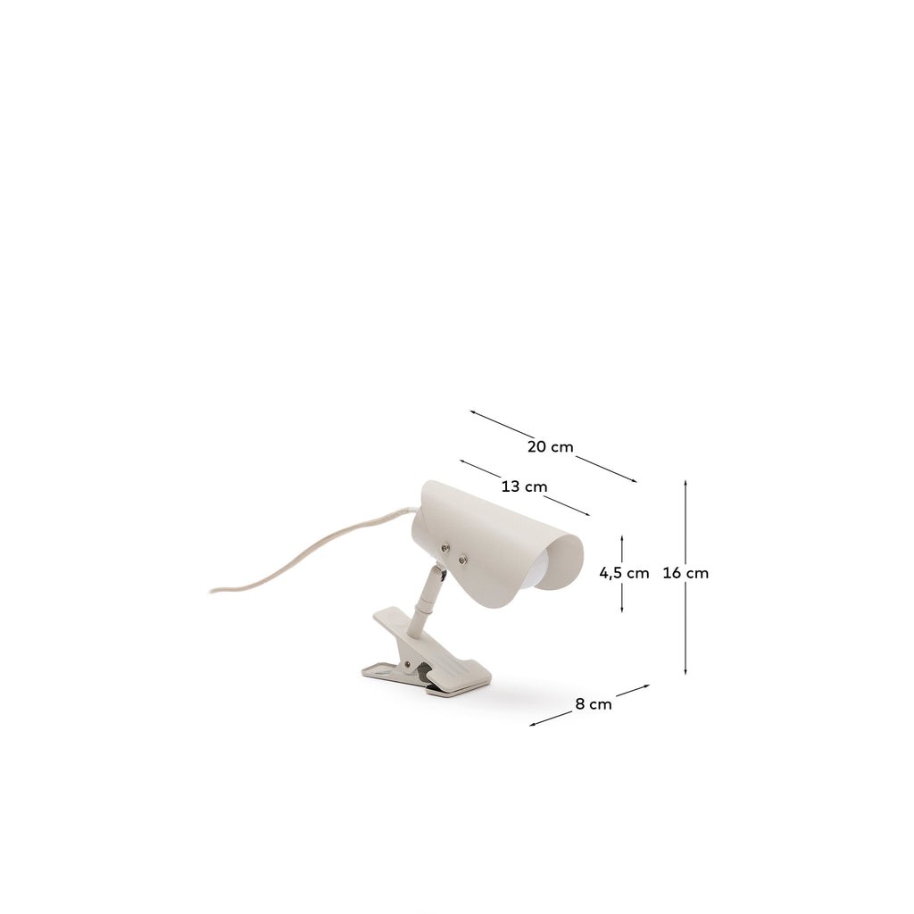 Petite lampe avec pince Jula en métal gris