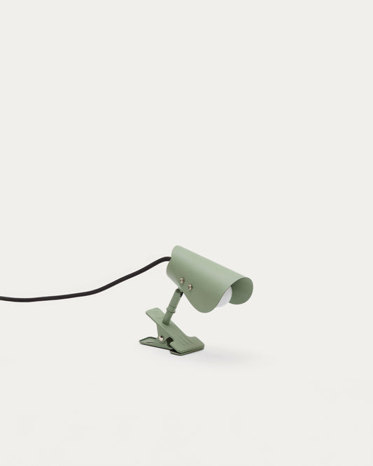 Petite lampe avec pince Jula en métal vert