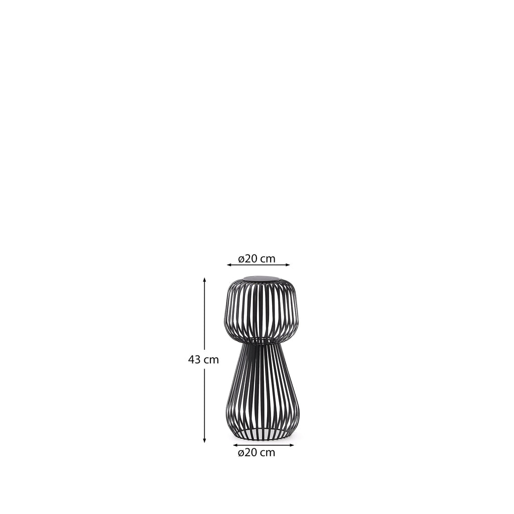 Lampe de table solaire Reiba en métal noir