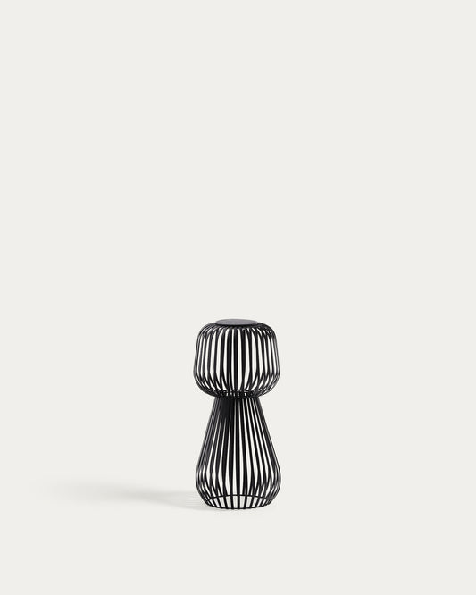 Lampe de table solaire Reiba en métal noir