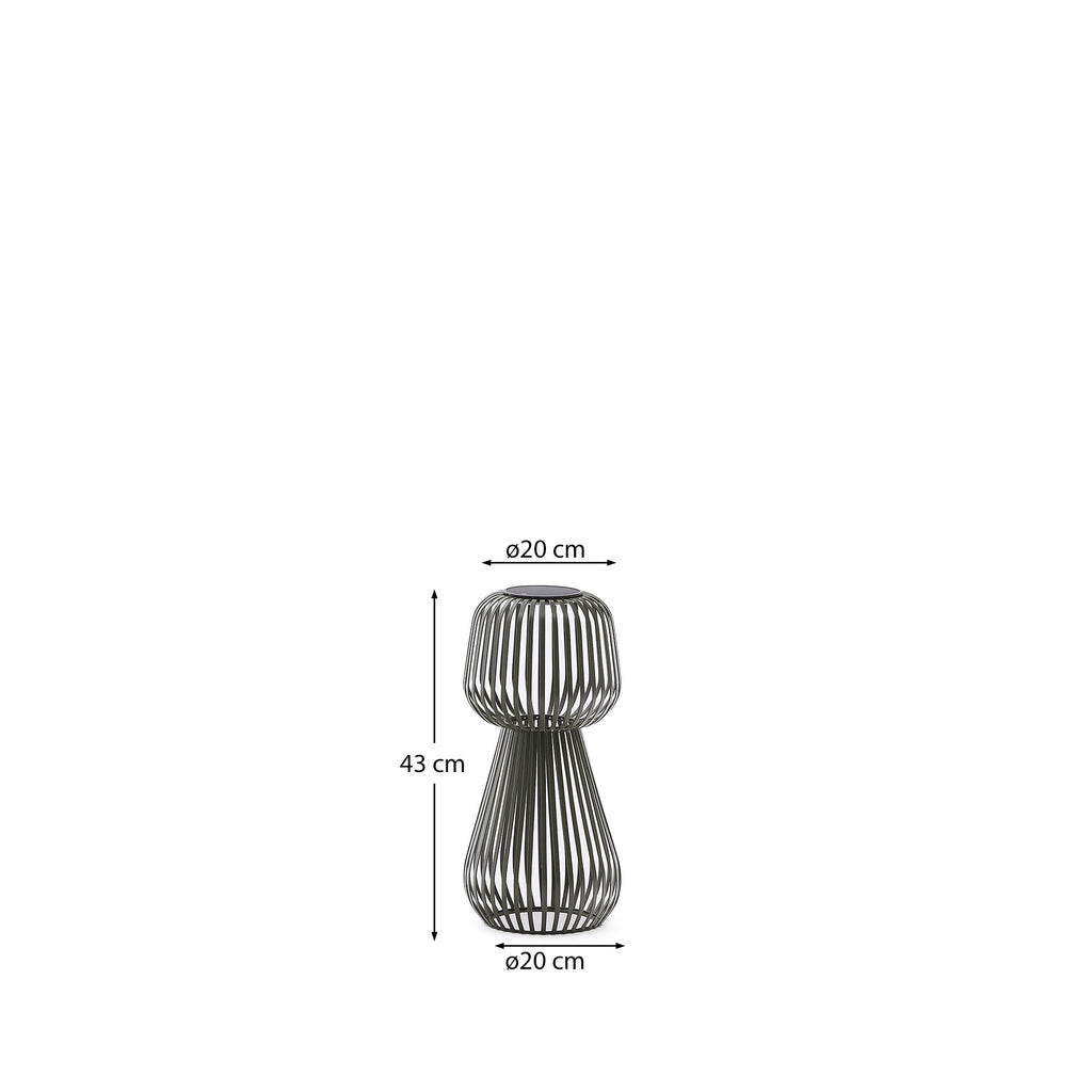 Lampe de table solaire Reiba en métal vert