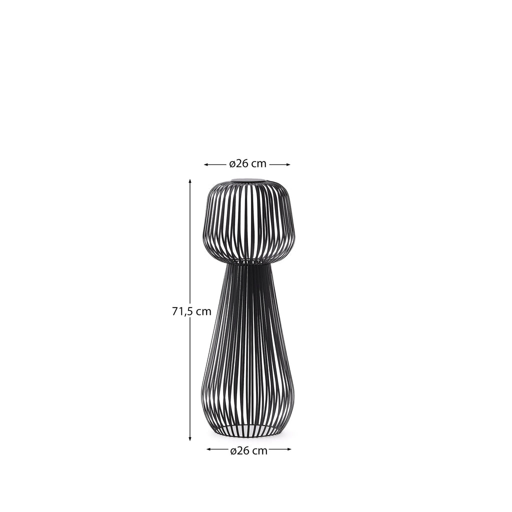 Lampadaire solaire Reiba en métal noir