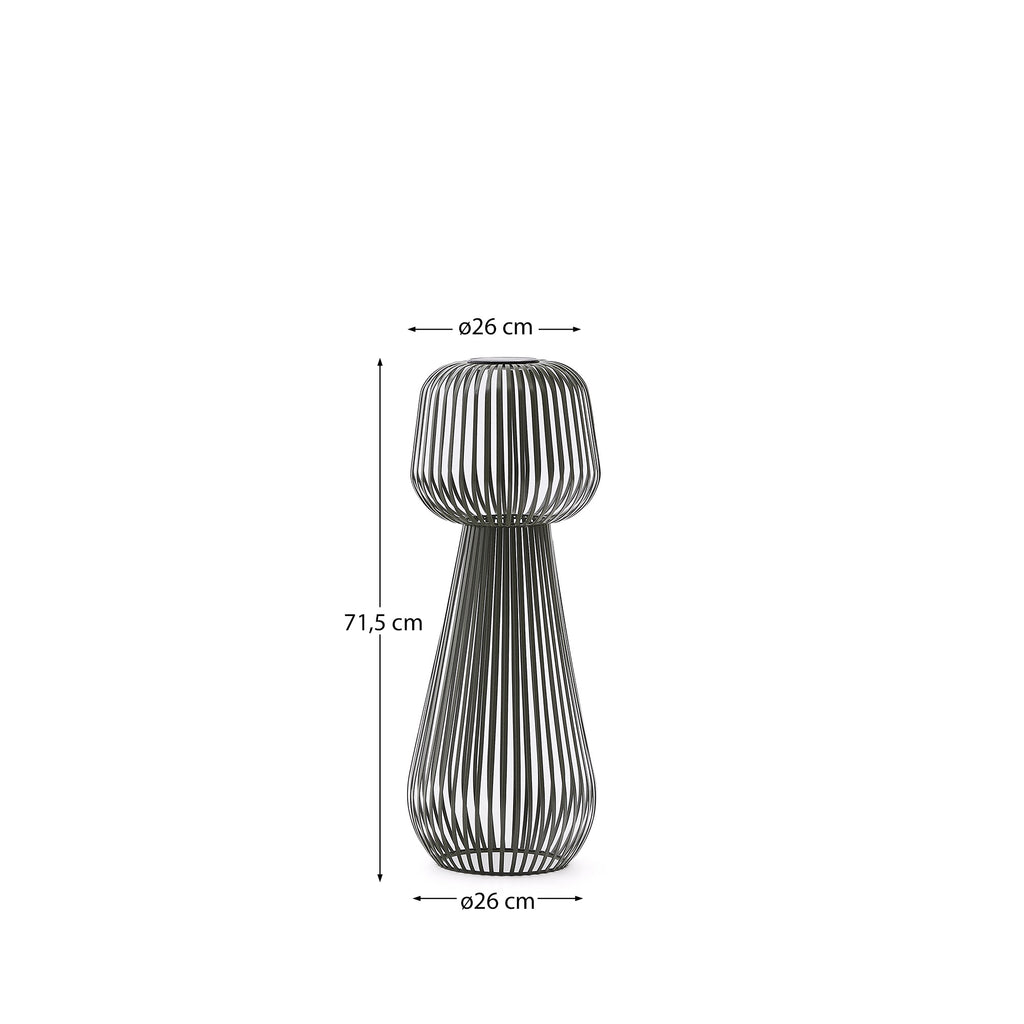 Lampadaire solaire Reiba en métal vert