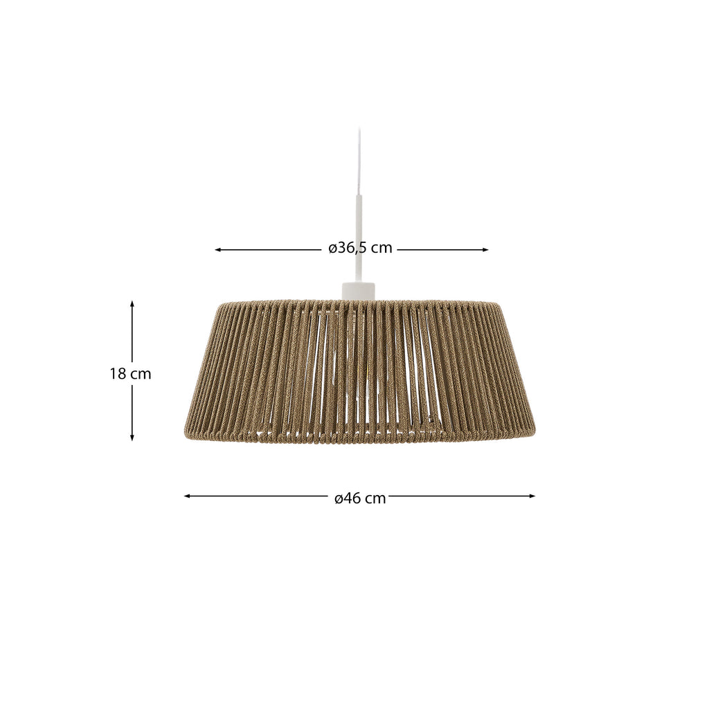 Abat-jour pour suspension Aldet en corde chinée beige Ø 46 cm