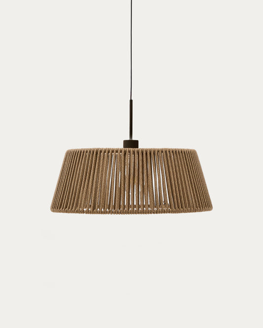 Abat-jour pour suspension Aldet en corde chinée beige Ø 46 cm