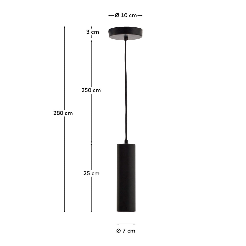 Suspension Andia en aluminium avec finition peinte noire